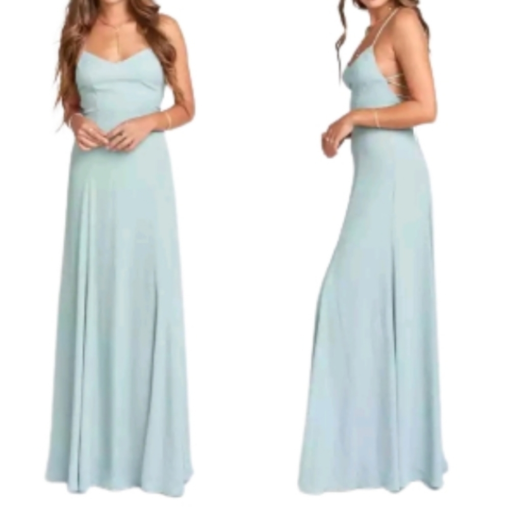 Show ME YOUR MUMU GODSHAW GODDESS GOWN SILVER SAGE CRISP